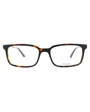 Police Rectangular Mens Shiny Havana Glasses