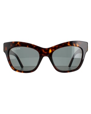 Balenciaga Cat Eye Womens Dark Havana and Gold Green Grey BB0132S
