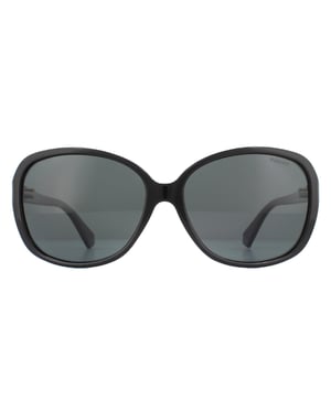 Polaroid Butterfly Womens Black Grey Polarized Sunglasses