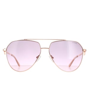 Guess Aviator Womens Shiny Rose Gold Bordeaux Gradient GF6140
