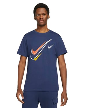 Nike Mens Court Swoosh Logo T Shirt in Navy