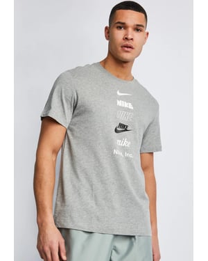 Nike Stack Logo Mens T Shirt in Grey