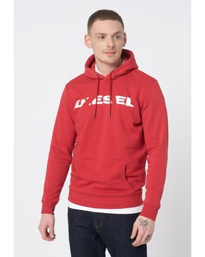Diesel S Agnes BRO Mens Sweat Hoodie in Red