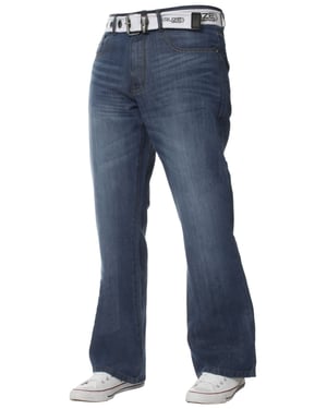 Kruze Mens Bootcut Denim Jeans