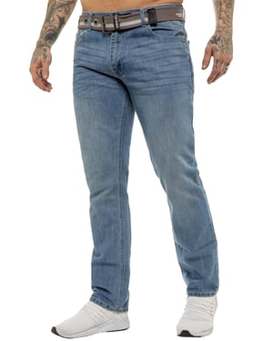 Enzo | Heren Designer Regular Fit Denim Jeans -Lichtblauw