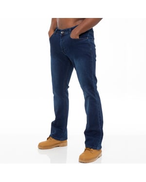 Enzo Mens Bootcut Stretch Denim Jeans