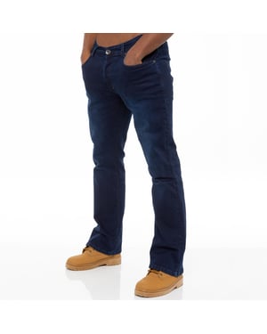 Enzo Mens Bootcut Stretch Denim Jeans