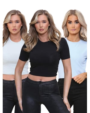 Enzo Womens Crop Top - 3 Pack