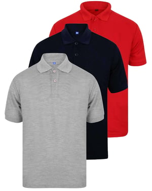 Kruze | Mens Polo Shirts (3 Pack) - GRY/NVY/RED