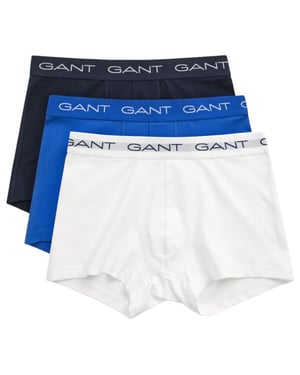 Gant Mens Trunks 3 Pack Mixed Gant Repeat Logo Stretch Underwear Cotton Trunks