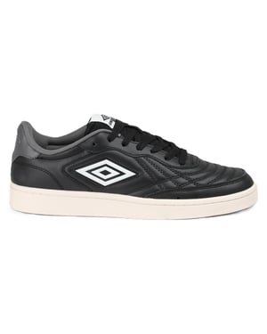 Umbro Clayton Leer Zwart/Castlerock/Wit Sneakers