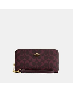 Long Zip Around Wallet In Signature Canvas
