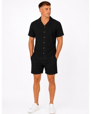Soulstar Mens 2 Piece Outfit Set Polo Button Down Shirt Shorts