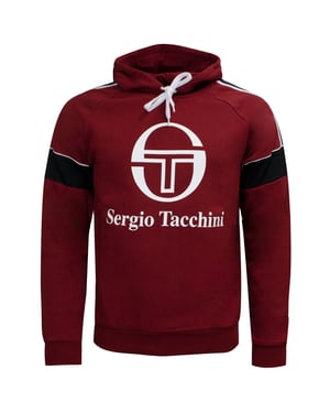 Sergio Tacchini Dealtry Hoodie Graphic Logo Jumper Burgundy 38364 650 för män