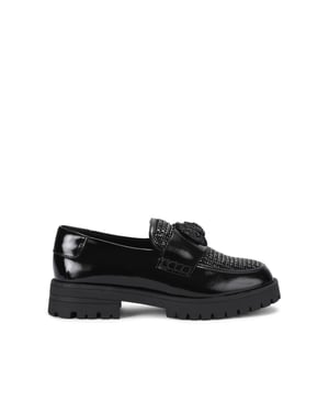 Kurt Geiger London Leather Eagle Crystal Loafer Loafers