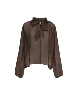 Geisha blouse with bow tie 63601-14 775 brown