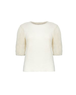 Geisha pullover hairy shortsleeves 64537-29 10 off-white