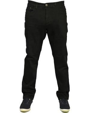 Kam Mens Big King Size Stretch Chinos Jeans Black