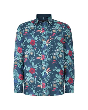 Kam Men's Printed Big & Tall Cotton Check Shirt
