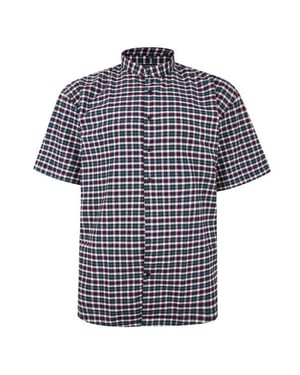Mens Fitz Gerald Big Size Casual Short Sleeve Cotton Checked King