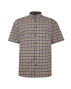 Mens Fitz Gerald Big Size Casual Short Sleeve Cotton Checked King