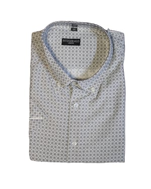 Men's Fitzgerald London Short Sleeve Shirt Plus Size with Trendy Sandy Circles Design