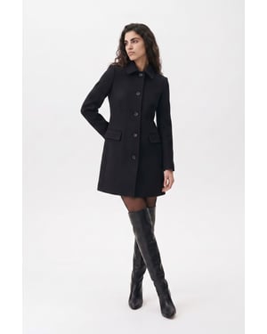 Pepper Tailored Single-Breasted Coat Black