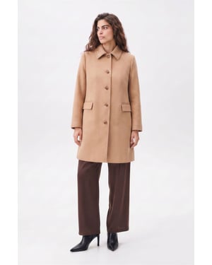 Pepper Tailored Single-Breasted Coat Camel