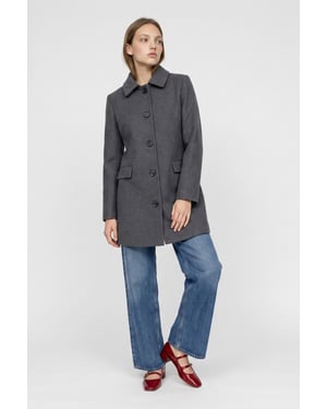 Pepper Tailored Single-Breasted Coat Dark Grey
