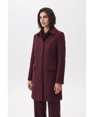 Pepper Tailored Single-Breasted Coat Burgundy