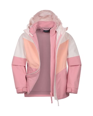 'Lightning' Kids 3 in 1 Waterproof Jacket Inner Fleece Full Zip Hood Winter Coat