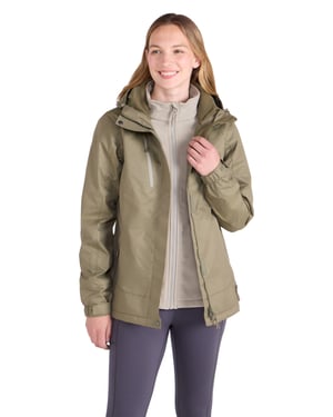 'Bracken' Women's Melange 3 in 1 Jacket Waterproof Hooded Full Zip Winter Coat