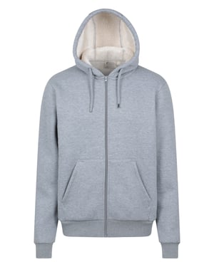'Dalton' Men's Hoodie with Zip Closure Borg Lined Casual Cosy Jumper