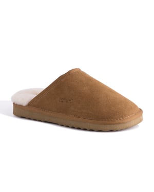 Aus Wooli "Manly" Australia Sheepskin Wool Slippers, Tan