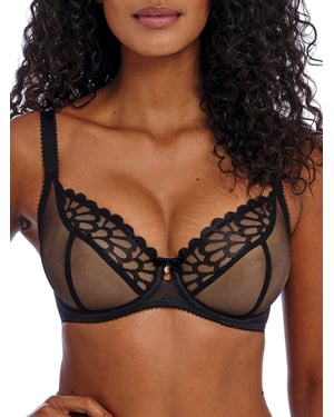 Loveland Sheer Plunge Bra - Boudoir Noir