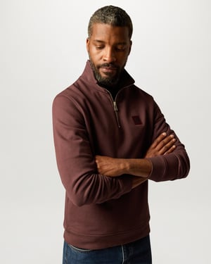 Long Sleeve Logo Detail Sweatshirt in Wine