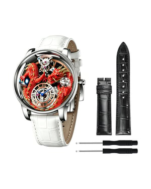 Invicta Objet D Art 70577 Herrklocka - Quartzverk - Rostfritt Stål med Röd Urtavla - 45 mm - Dragon Edition