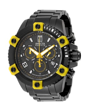 Invicta Jason Taylor 51294 Herenhorloge - Quartz Uurwerk - Roestvrij Staal met Zwarte Wijzerplaat - 50 mm