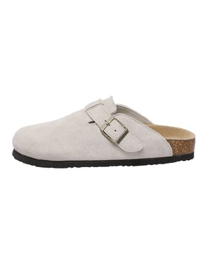 EVER AU Dam Pintail Läder Comfort Clog Sandaler - Taupe Mocka