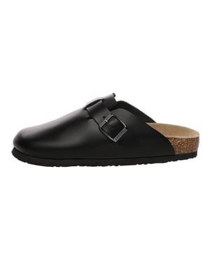 EVER AU Herr Hardhead Läder Komfort Clog Sandaler - Svart Läder