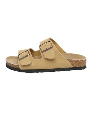 EVER AU Dam Mallard läder sandaler med dubbla spännen - Camel mocka