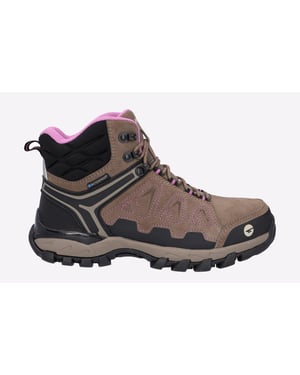 Hi-Tec V-Lite Explorer WP Koeienhuid Leren Wandelschoenen Voor Dames, Bruin/Lila