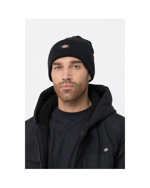 Dickies Acryl Omgeslagen Unisex Volwassenen Zwarte Muts