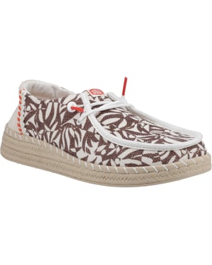 HEYDUDE Wendy Espadrille Retro Palm Katoenmix Dames Downtown Bruin/Egret Espadrilles