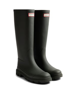 Hunter Downpour Hoge Laars Rubber Dames Donkergroene Wellington Boots