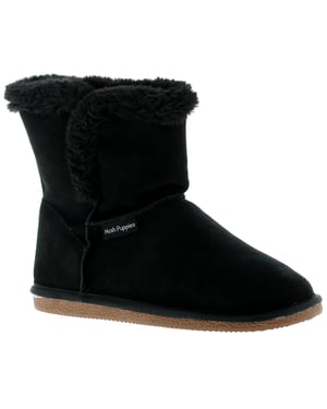Hush puppies ashleigh dames sude leren enkellaarzen zwart