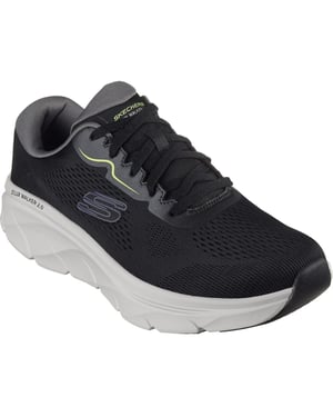 Skechers D'Lux Walker 2.0 Polyester Herr Svart / Lime Sneakers
