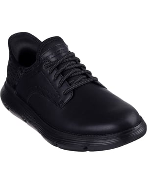 Skechers Garza Gervin Leather Men's Black Lace-Up Shoes