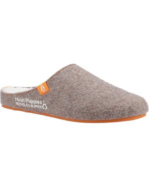 Hush Puppies The Good 90% Gerecycled RPET Polyester Herenpantoffels Bruin