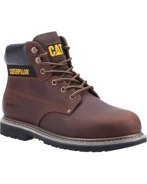Caterpillar Powerplant Nubuck Brunt Bred Passform Säkerhetsskor